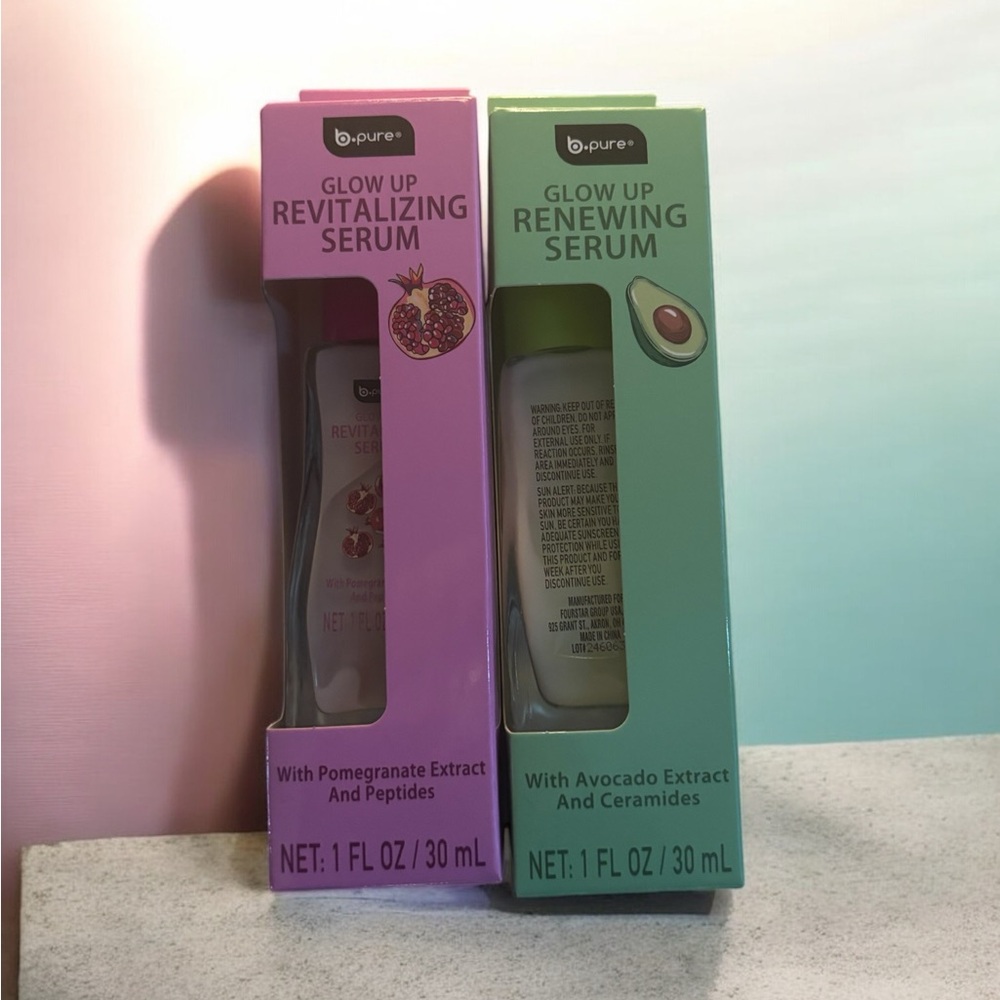 Glow Up Revitalizing and Renewing Serum Set - Pink and Green